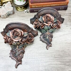Vintage Rose Shelf Set: Romantic Floral Decor